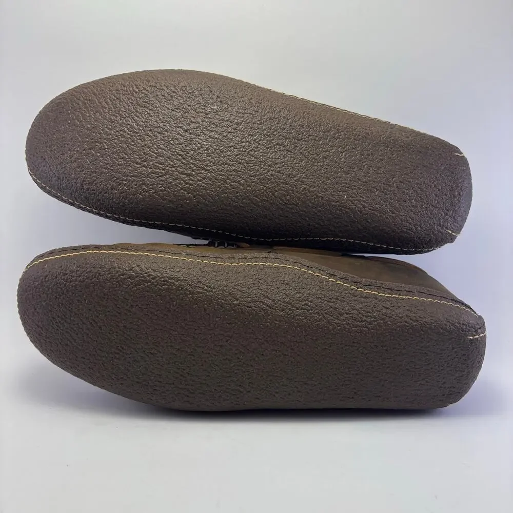 LL BEAN Handsewn, Flannel-Lined Slippers Mens Size 10
